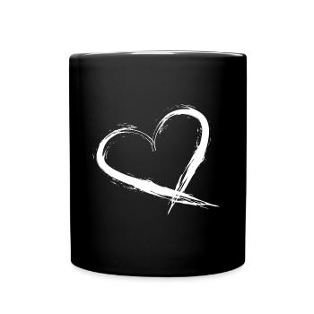 Heart Design Brush New Vector Gafik White Street Art - Full Colour Mug - black - Front