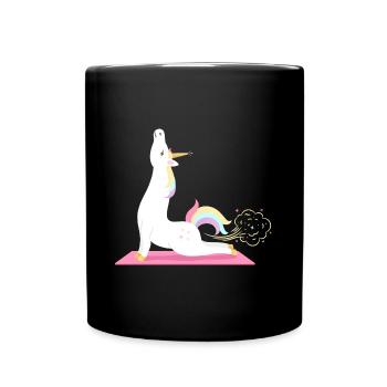 Magic Unicorn Yoga Yogi - Full Colour Mug - black - Front