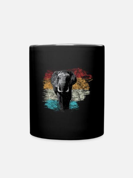 Elefant Vintage - Tasse einfarbig - Schwarz