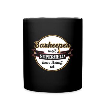 Barkeeper weil Superheld kein Beruf ist - Tasse einfarbig - Schwarz - Vorne