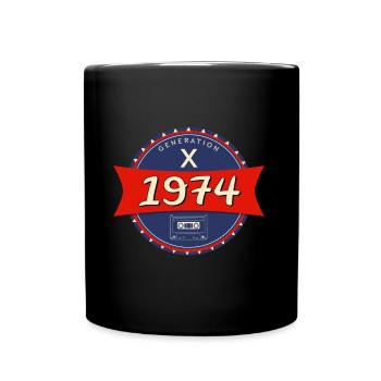 1974 geboren - Generation X - Tasse einfarbig - Schwarz - Vorne