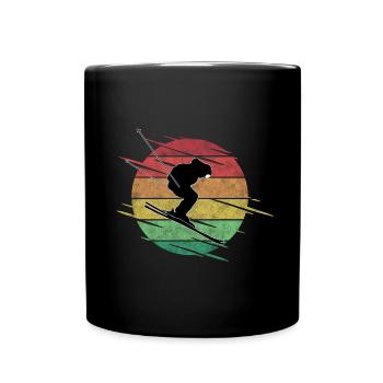 Skifahrer - Tasse einfarbig - Schwarz - Vorne
