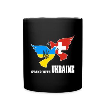 Ukraine - Tasse einfarbig - Schwarz - Vorne