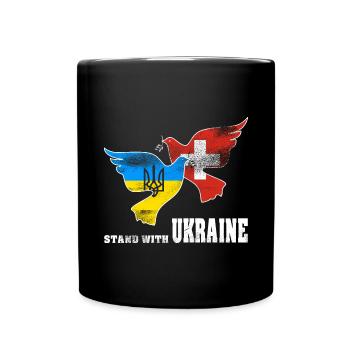 Ukraine - Tasse einfarbig - Schwarz - Vorne
