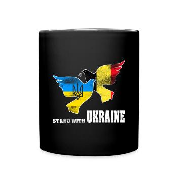 Ukraine - Tasse einfarbig - Schwarz - Vorne