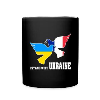 Ukraine - Tasse einfarbig - Schwarz - Vorne