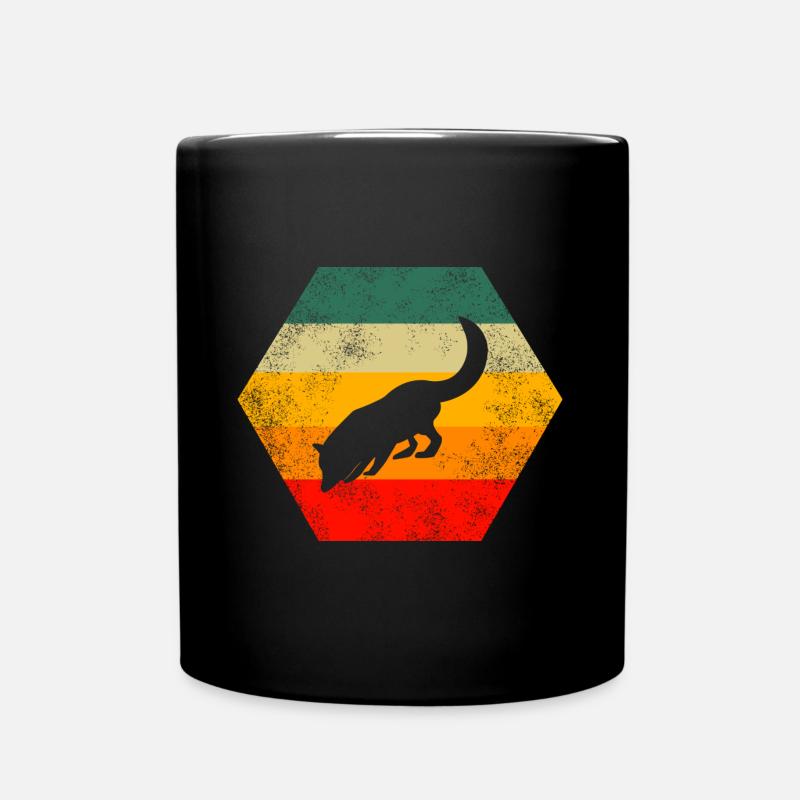 Retro Grunge Fox - Full Colour Mug - black