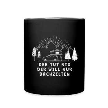 Der Tut Nix Dachzelten I Dachzelt Camping Outdoor - Tasse einfarbig - Schwarz - Vorne