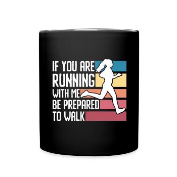 Langsam Laufen Joggen - Slow Runner - Tasse einfarbig - Schwarz - Vorne