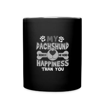Le teckel amusant me rend plus heureux que toi Teckel - Mug uni - noir - Devant