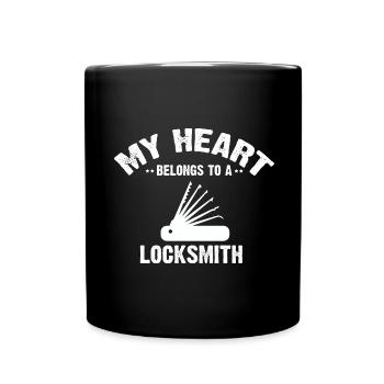 My heart belongs to a locksmith design - Full Colour Mug - black - Front