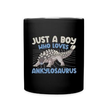 Juste un garçon qui aime Ankylosaurus Dinosaur Dino - Mug uni - noir - Devant