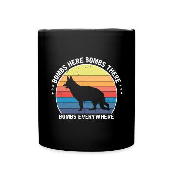 Militär Design Polizei Hund Deutscher Schäfer - Tasse einfarbig - Schwarz - Vorne