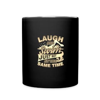 Natation Humour Rire et Nager Juste Pas au - Mug uni - noir - Devant