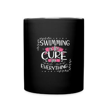 Cadeau nageur La natation est le remède pour tout - Mug uni - noir - Devant