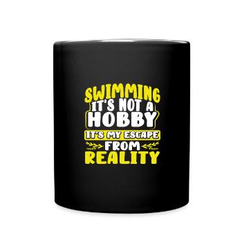 Nageur Cadeau Natation Pas Hobby Évasion de - Mug uni - noir - Devant