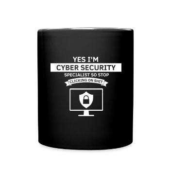 Cybersecurity Design for Hackers and Cyber Security - Full Colour Mug - black - Front