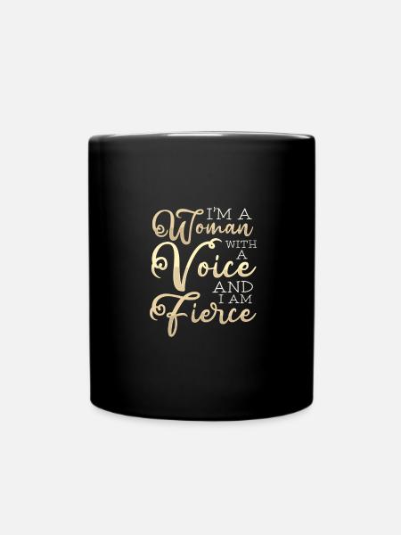 Femme féministe avec une voix Cadeaux féministes féroces - Mug uni - noir