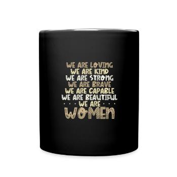Femmes Cadeau Aimant Gentil Fort Courageux Capable - Mug uni - noir - Devant