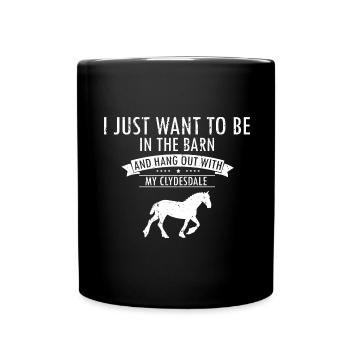 Cydesdale Reiter und Zugpferd Designs - Tasse einfarbig - Schwarz - Vorne
