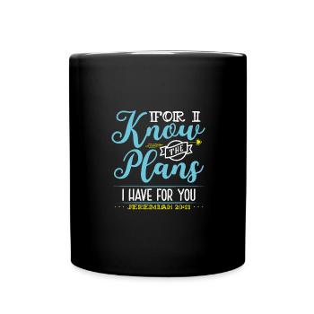 Le christianisme connaît les plans que j’ai pour toi Jérémie - Mug uni - noir - Devant