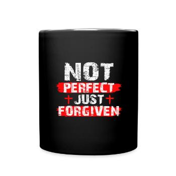 Not Perfect Just Foregiven Christian Gift - Full Colour Mug - black - Front
