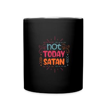 Christianity Not Today Satan Christian Gift - Full Colour Mug - black - Front