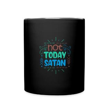 Christianity Not Today Satan Christian GiftS - Full Colour Mug - black - Front