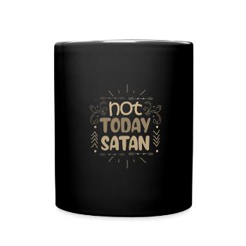 Christianity Not Today Satan Christian Gift Ideas - Full Colour Mug - black - Front