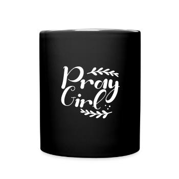Christianity Pray Girl Inspirational Christian - Full Colour Mug - black - Front