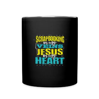 Scrapbooker Gift Scrapbooking is in My Veins - Full Colour Mug - black - Front