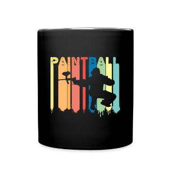 Retro Paintballer Paintballing Paintball - Full Colour Mug - black - Front