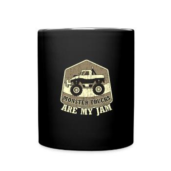 Trucker Gift Monster Trucks are My Jam Monster - Full Colour Mug - black - Front