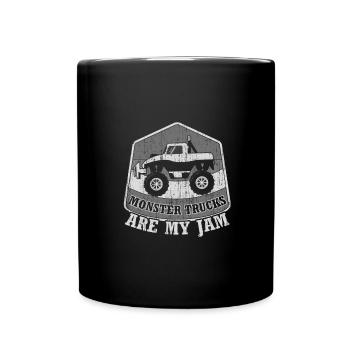 Fun Monster Trucks are My Jam Monster Truck Lover - Full Colour Mug - black - Front