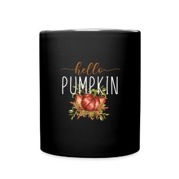 Kürbis Gewürzsaison Herbst Herbst Hallo Kürbis - Tasse einfarbig - Schwarz - Vorne