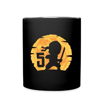 5. Geburtstag Junge 5 Jahre alt Ninja - Tasse einfarbig - Schwarz - Vorne