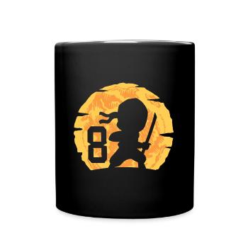 8. Geburtstag Junge 8 Jahre alt Ninja - Tasse einfarbig - Schwarz - Vorne