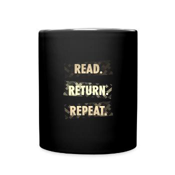 Lire Retour Répéter Mignon Bibliothécaire Cadeaux Bibliothèque - Mug uni - noir - Devant