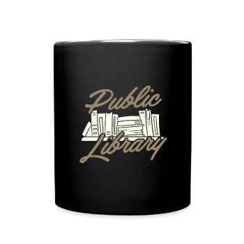 Librarian Gift Public Library Book Lover Gift Idea - Full Colour Mug - black - Front