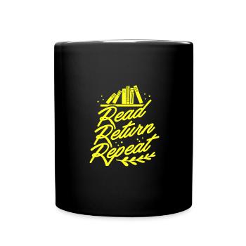 Bibliothécaire Cadeaux Lire Retour Répéter Livre Amoureux Cadeau - Mug uni - noir - Devant