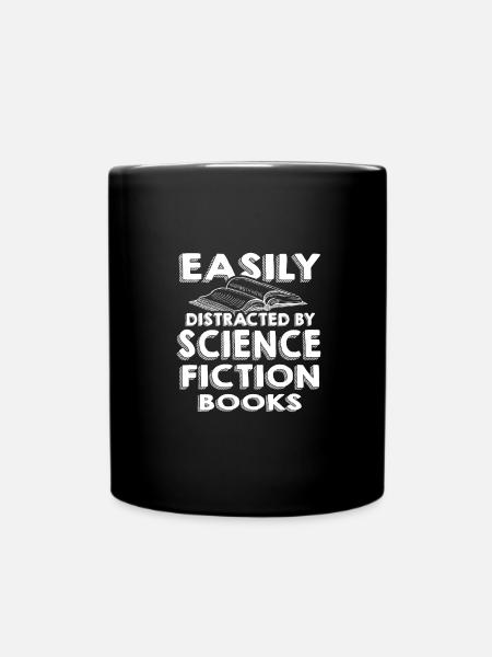 Science Fiction Lesergeschenk leicht abgelenkt durch - Tasse einfarbig - Schwarz
