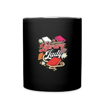 Book Lover Gift Fun Library Lady Reader - Full Colour Mug - black - Front