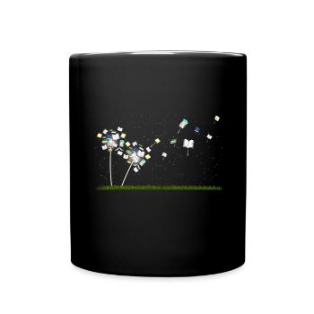 Livre Amoureux Cadeau Pissenlit Fleurs de Livres - Mug uni - noir - Devant