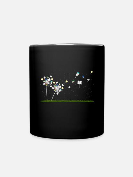 Livre Amoureux Cadeau Pissenlit Fleurs de Livres - Mug uni - noir