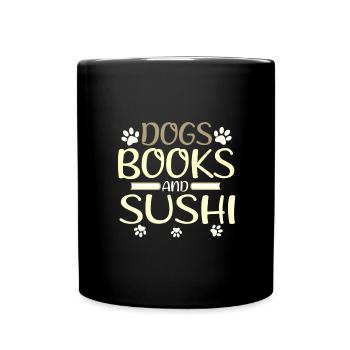 Sushi Fan Gift Dogs Livres et Sushi Dog Lover - Mug uni - noir - Devant