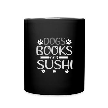 Sushi Fan Cadeaux Chiens Livres et Sushi Dog Lover - Mug uni - noir - Devant