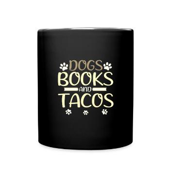 Livre Amoureux Cadeaux Chiens Livres et Tacos Cadeau pour - Mug uni - noir - Devant