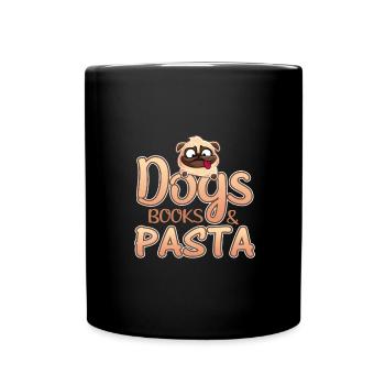 Hund Liebhaber Geschenk Hunde Bücher Pasta Liebhaber Geschenk - Tasse einfarbig - Schwarz - Vorne