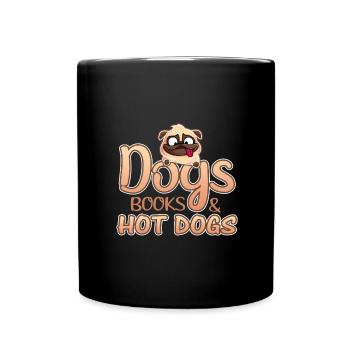 Dog Lover Gift Dogs Livres et Hot-Dogs - Mug uni - noir - Devant