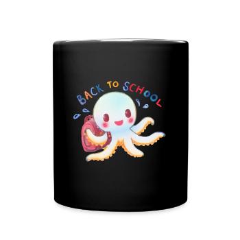 Poulpe Kawaii Mignon Enfants École Back to School - Mug uni - noir - Devant